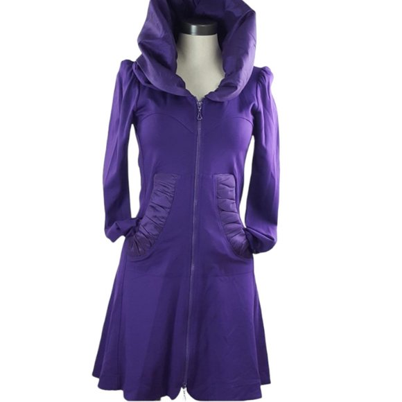 Joseph Ribkoff Zip up Dress Hooded Purple Women sz 4 - Picture 1 of 10